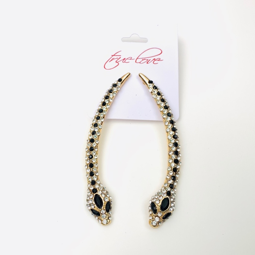 Snake Earring With Stones - Picture 2 of 4